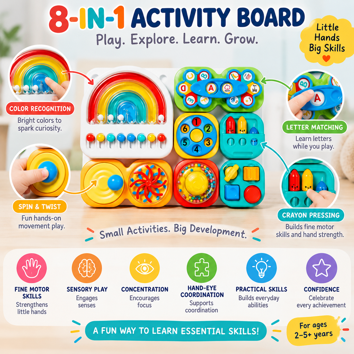 Sensory Busy Board for Toddlers