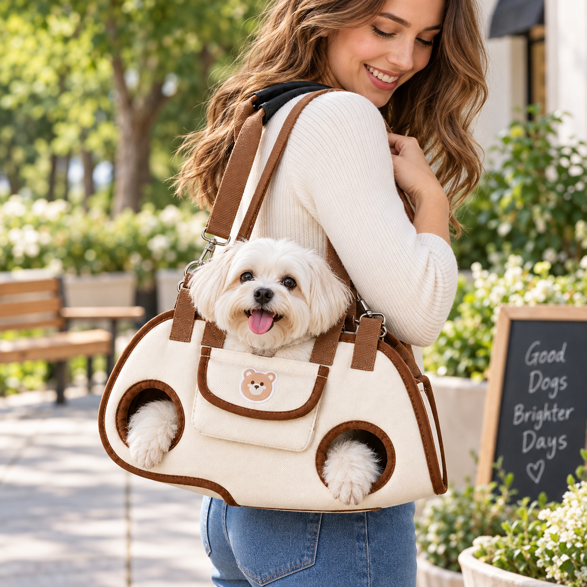 Kangaroo-Style Puppy Carrier Sling for Small Dogs
