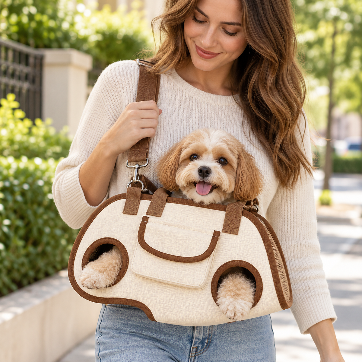 Kangaroo-Style Puppy Carrier Sling for Small Dogs