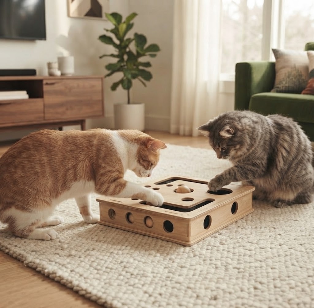 Interactive Cat Nail Scratch Board with Treat Compartment